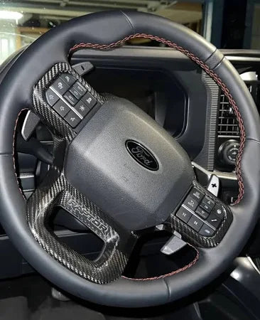 Ford F-150 Raptor 2021-2023 – Carbon Fiber Steering Wheel Trim