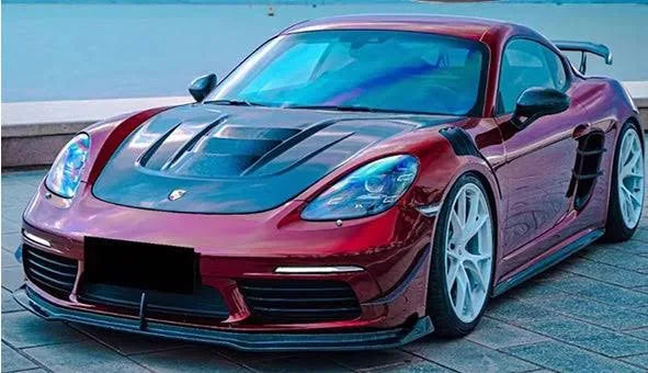 Porsche 718 Cayman / Boxster (2017–2024) - Dry Carbon Fiber Vented Engine Hood Bonnet