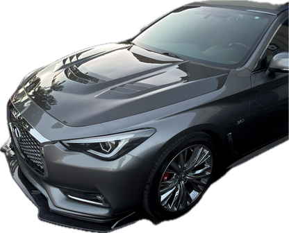 Infiniti Q60 / Q60S CV37 – Carbon Fiber Front Engine Vented Hood