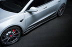 Tesla Model 3 2017-2019 - V Style Carbon Fiber Side Skirts