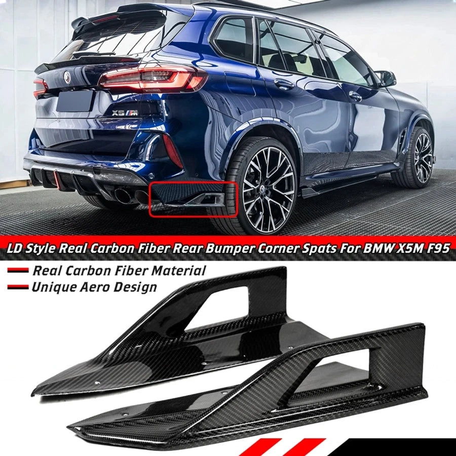 BMW X5M F95 (2020–2026) - LD Style Carbon Fiber Rear Bumper Corner Spats Extensions